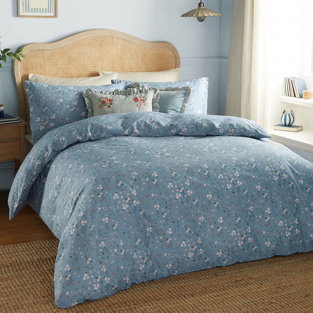 Wylder Bronte Floral Bluebell Duvet Cover Set